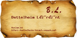 Bettelheim Lóránt névjegykártya